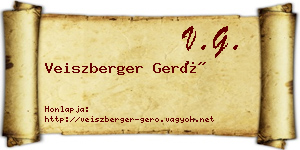 Veiszberger Gerő névjegykártya